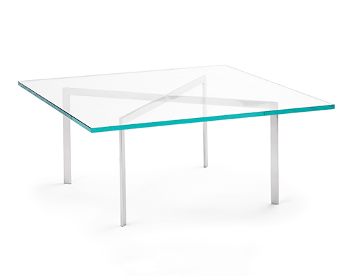 Glass Barcelona Coffee Table with stainless steel base